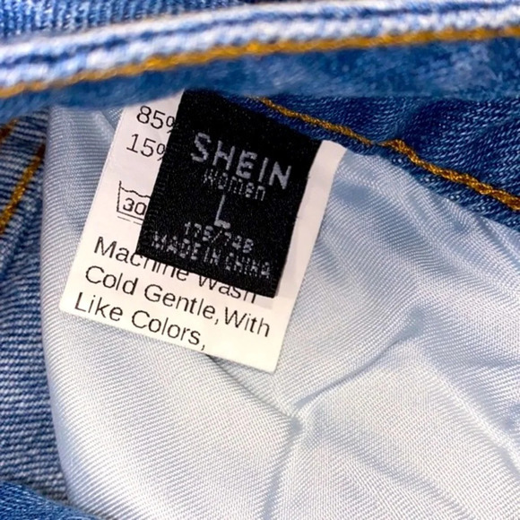 SHEIN blue jeans distressed jeans size large - Picture 5 of 7